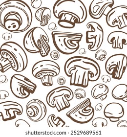 	
Isolated vector set of mushrooms. Champignons set. Hand drawn style.