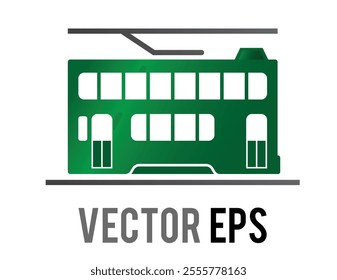 The isolated vector side of green Hong Kong traditional transportation double decker tram ding ding icon