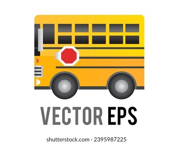 The isolated vector side of yellow school bus vehicle car icon
