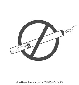 Isolated vector sign No smoking. Forbidden symbol icon for poster No Tobacco Day and No Smoking Day