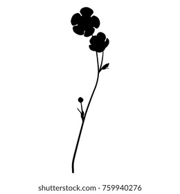 Isolated vector silhouette of a buttercup flower.