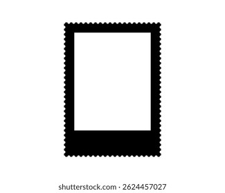Isolated vector silhouette of a postage stamp frame. Perfect as a design element for graphic projects, creative invitations, or marketing visuals related to travel and communication.