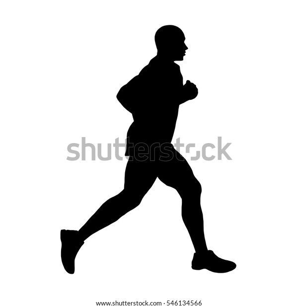 Isolated Vector Silhouette Runner Stock Vector (Royalty Free) 546134566