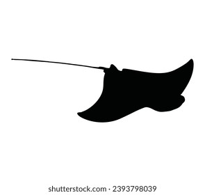 Isolated vector silhouette of stingray or manta ray.