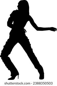 isolated vector silhouette stylish girl picture