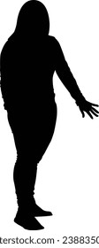isolated vector silhouette stylish girl picture