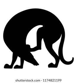 Isolated vector silhouette of a stylized dog. Based on ancient Greek vase painting motif.