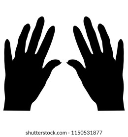 Isolated vector silhouette of two human palms.