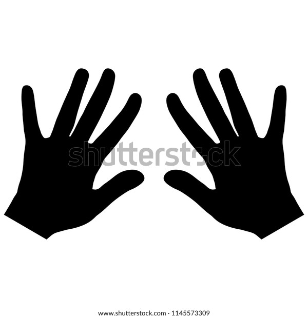 Isolated Vector Silhouette Two Human Palms Stock Vector (Royalty Free ...