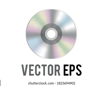 The isolated vector silver optical disc emoji icon, used to represent CD, DVD and related film, music content, albums