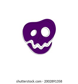 Isolated vector skull, Happy Halloween. Cartoon flat illustrations.