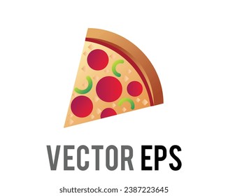 The isolated vector slice of pepperoni pizza food icon