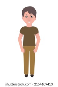 Isolated vector of  Smiling boy