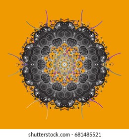 Isolated of vector snowflake. Fine winter ornament. Colorful snowflakes Vector illustration.