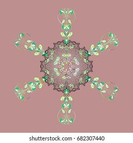 Isolated of vector snowflake. Fine winter ornament. Colorful snowflakes Vector illustration.