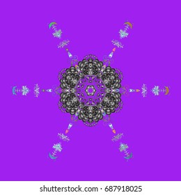 Isolated of vector snowflake. Fine winter ornament. Colorful snowflakes Vector illustration.