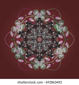 Isolated of vector snowflake. Fine winter ornament. Colorful snowflakes Vector illustration.