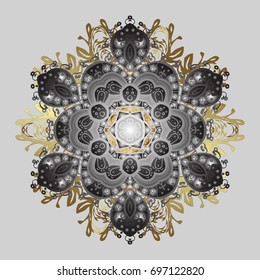 Isolated of vector snowflake. Fine winter ornament. Colorful snowflakes Vector illustration.