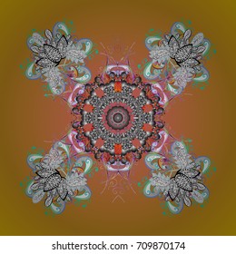 Isolated of vector snowflake. Fine winter ornament. Colorful snowflakes Vector illustration.