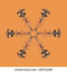 Isolated of vector snowflakes. Fine winter ornament. Snowflakes collection. Vector illustration.