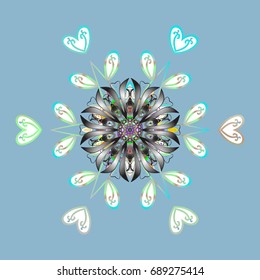 Isolated of vector snowflakes. Fine winter ornament. Vector illustration.