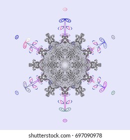 Isolated of vector snowflakes. Fine winter ornament. Snowflakes collection. Vector illustration.