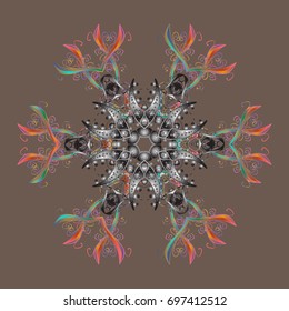 Isolated of vector snowflakes. Fine winter ornament. Snowflakes collection. Vector illustration.