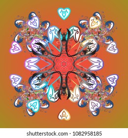 Isolated of vector snowflakes. Vector illustration. Fine winter ornament. Snowflakes collection.