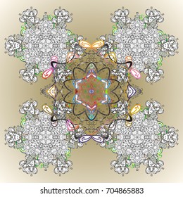 Isolated of vector snowflakes. Vector illustration. Fine winter ornament. Snowflakes collection.