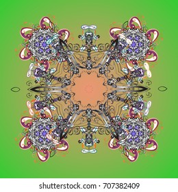 Isolated of vector snowflakes. Vector illustration. Fine winter ornament. Snowflakes collection.