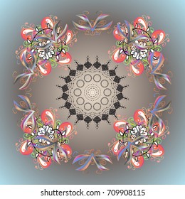 Isolated of vector snowflakes. Vector illustration. Fine winter ornament. 