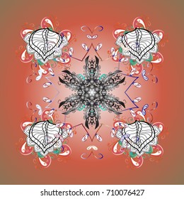 Isolated of vector snowflakes. Vector illustration. Fine winter ornament. Snowflakes collection.