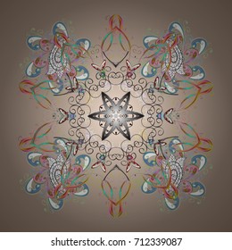 Isolated of vector snowflakes. Vector illustration. Fine winter ornament.