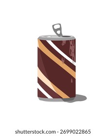 Vetor isolado da lata de refrigerante ou cerveja no fundo branco