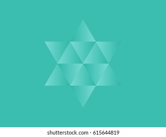 Isolated vector Star of David. The sign was created in a simple style and consists of identical triangles