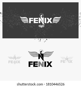 Isolated Vector, Stock Illustration, Logo - Fenix, Depicting The Word And Silhouette Of A Bird. Suitable For Any Company Where Themes Are Reviving, Updating.