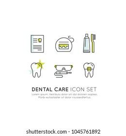 Isolated Vector Style Illustration Logo Badge or Dental Care and Disease, Treatment Concept
