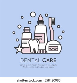 Isolated Vector Style Illustration Logo Badge or Dental Care and Disease, Treatment Concept