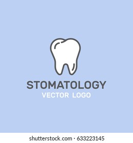 Isolated Vector Style Illustration Logo  Badge of Dental Care and Disease, Treatment Concept, Tooth Cure Orthodontics, Med Clinic