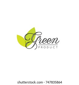 Isolated Vector Style Illustration Logo Set Badge Fresh Organic, Eco Product, Bio Ingredient Label Badge with Leaf, Earth, Green Concept Gradient Color