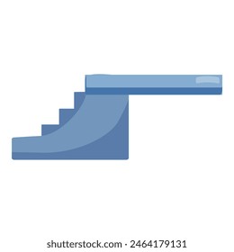 Isolated vector of stylized blue staircase on a white background