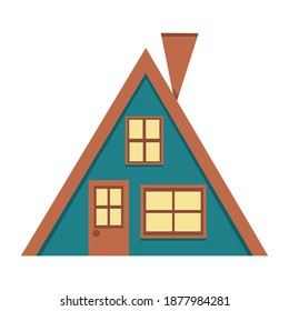 isolated vector triangular house on a white background