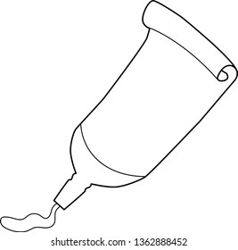 isolated vector of a tube of glue