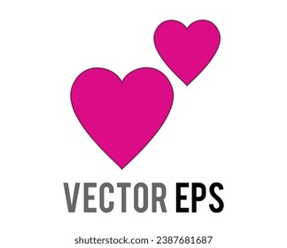 El aislado vector dos amor corazones rosados icono plano, usado para expresiones de amor está en el aire 
