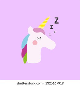Isolated vector of unicorn sleeping. Magic dreams