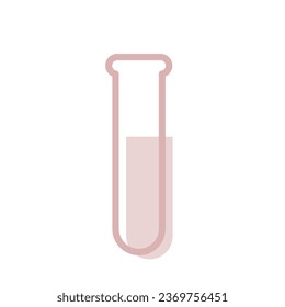 Vector aislado Vial con líquido o sangre. Ilustración de elementos de diagnóstico de laboratorio e investigación química