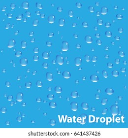 Isolated Vector Water Droplet on Blue Background | EPS10 Vector