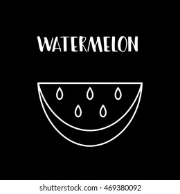 isolated vector watermelon on a black background