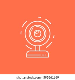 Isolated vector Webcam Icon. Web camera line icon for infographic, website or app. Chat sign.