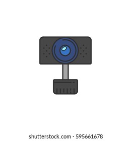 Isolated vector Webcam Icon. Web camera flat icon for infographic, website or app. Chat sign.
